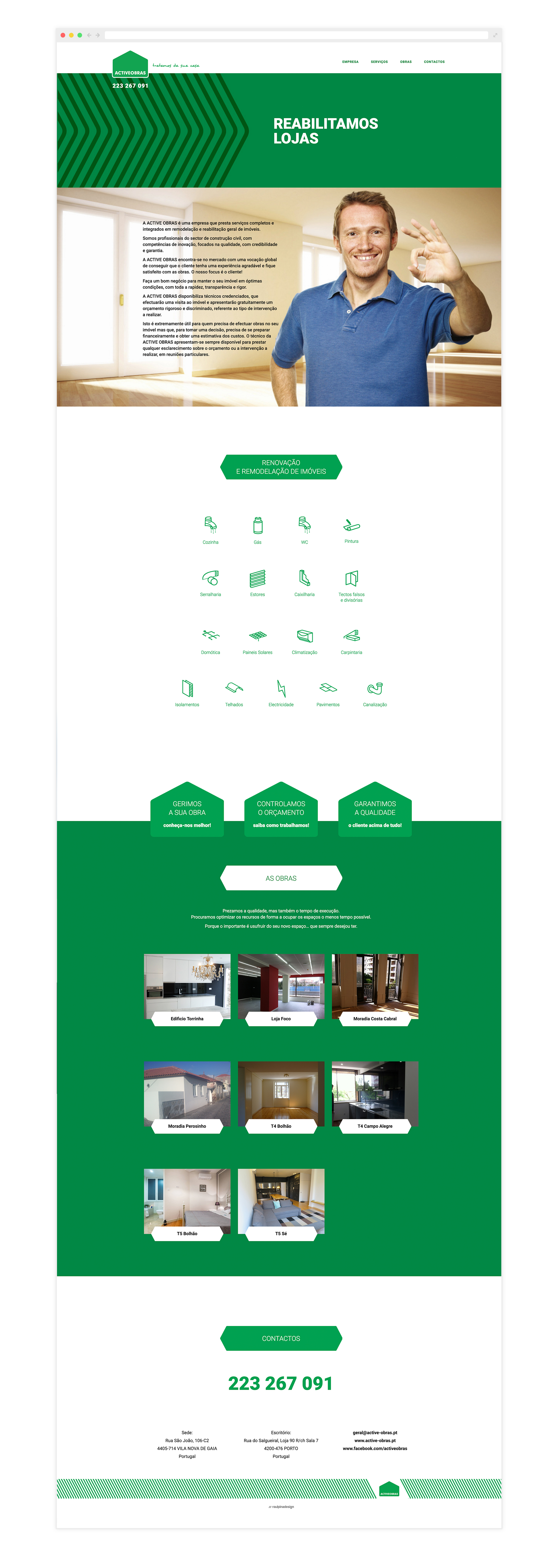 ///raulpinadesign . Active Obras website responsive