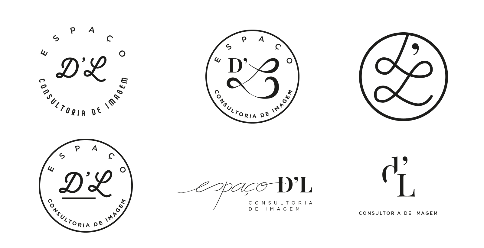 estudos logotipo dl Espaço DL . raulpinadesign