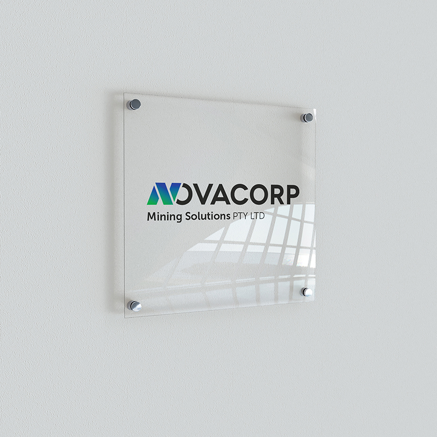 aplicação acrilico logotipo novacorp aplicação acrilico logotipo novacorp